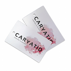 Бирка картонная с печатью Caryatid.  �2