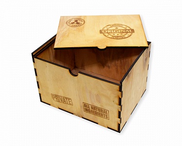 Деревянная коробка с логотипом.  №3