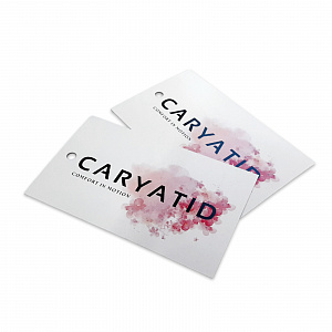 Бирка картонная с печатью Caryatid.  �3